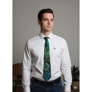 VTG‎ World Wildlife Fund WWF Manatee Swimming Silk Tie Art Print Made in USA